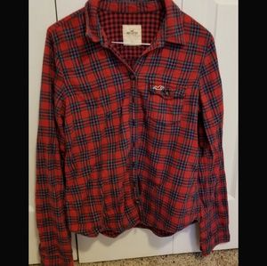 Red and Blue Plaid Hollister Button Up